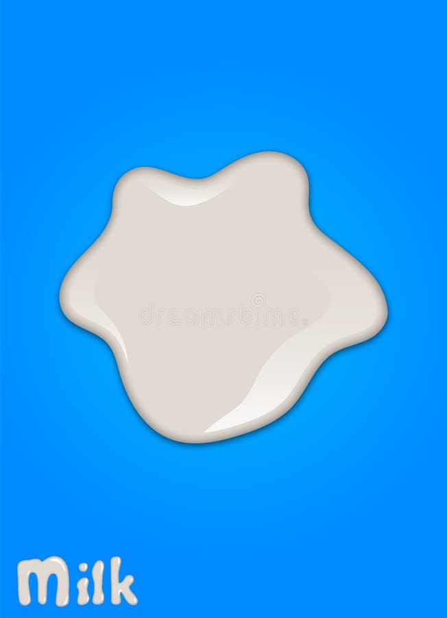 Realistischer Milchtropfen, spritzt, die Flüssigkeit, die auf blauem Hintergrund lokalisiert wird Auch im corel abgehobenen Betra stock abbildung