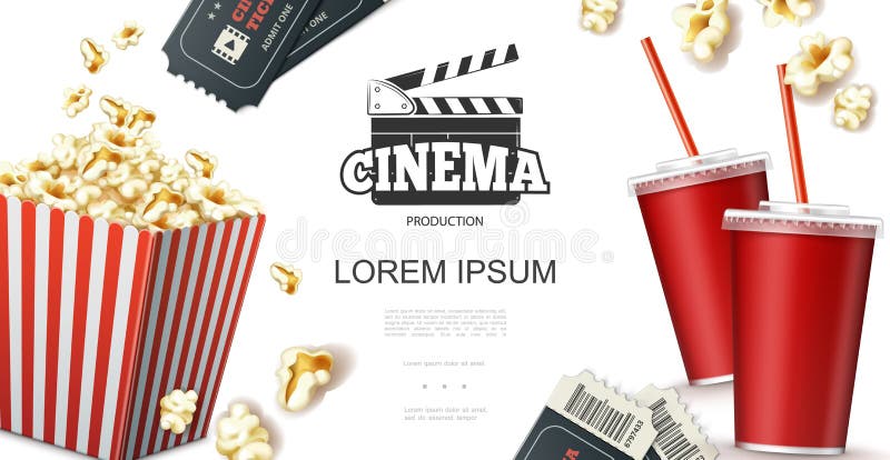 Realistisches Kino-Element-Konzept stock abbildung Realistisches Kino-Element-Konzept stock abbildung