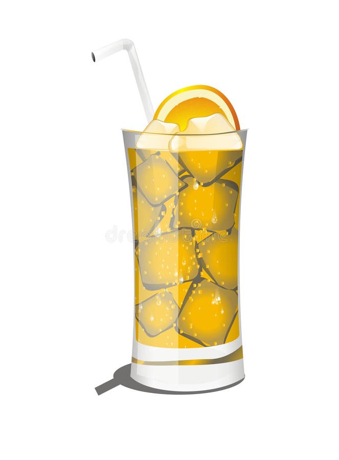 Realistisches Vektorgelb-Cocktailgetränk lizenzfreie abbildung