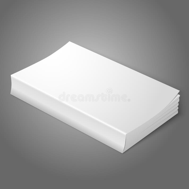 Realistisches weißes leeres Papiereinbandes Buch ein getrennt worden stock abbildung Realistisches weißes leeres Papiereinbandes Buch ein getrennt worden stock abbildung