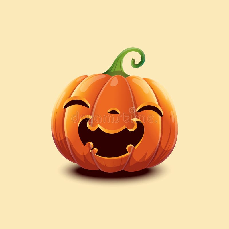 Realistisk allhelgonaaftonpumpa Lycklig framsidaallhelgonaaftonpumpa som isoleras på ljus bakgrund stock illustrationer Realistisk allhelgonaaftonpumpa Lycklig framsidaallhelgonaaftonpumpa som isoleras på ljus bakgrund stock illustrationer