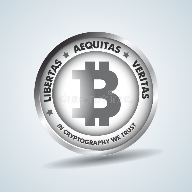 Realistisk för bitcoinmynt för silver 3d illustration för vektor för netto bankrörelsen för fintech och blockchainbegrepp Silverb vektor illustrationer
