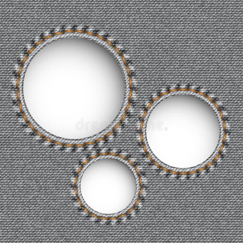 Realistisk grå jeans texturbakgrund med copyspace. stock illustrationer