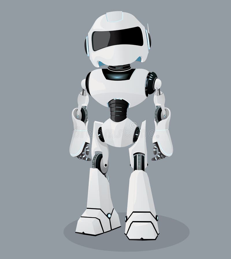 Realistisk illustration för vektor av den vita roboten Skärmindikator med abstrakt bakgrund stock illustrationer