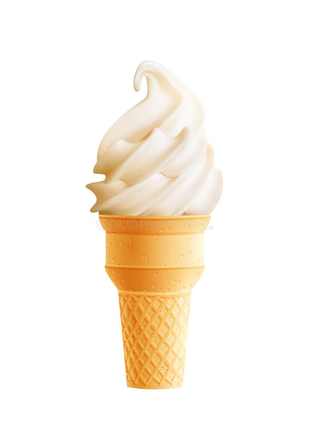Realistisk symbol 3d för vaniljglasskotte