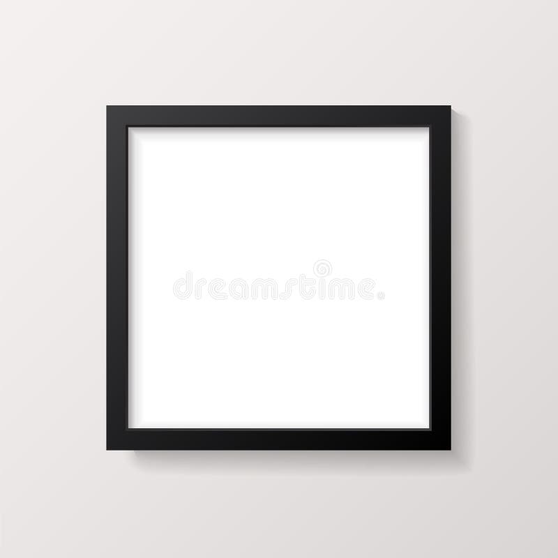 Realistic empty black square picture frame, isolated on a neutral off-white background. EPS10 file with transparency. Realistic empty black square picture frame, isolated on a neutral off-white background. EPS10 file with transparency.