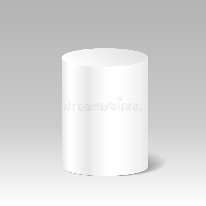 Realistisk tom vit cylinder Åtlöje för produktpackeask upp sta