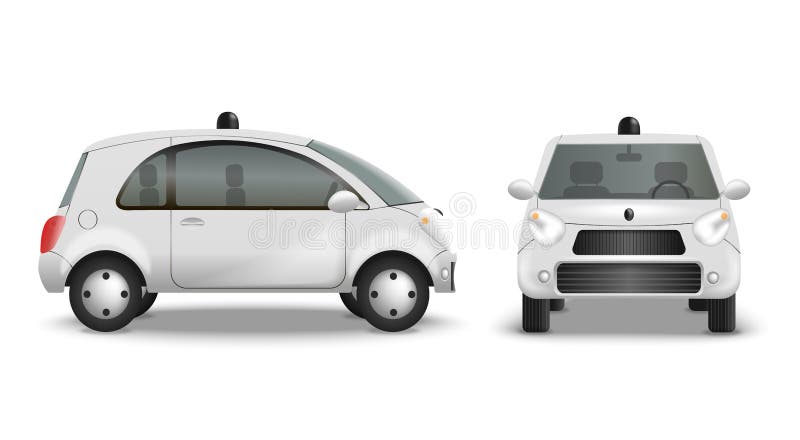 Realistisk uppsättning för autonom bil vektor illustrationer Realistisk uppsättning för autonom bil vektor illustrationer