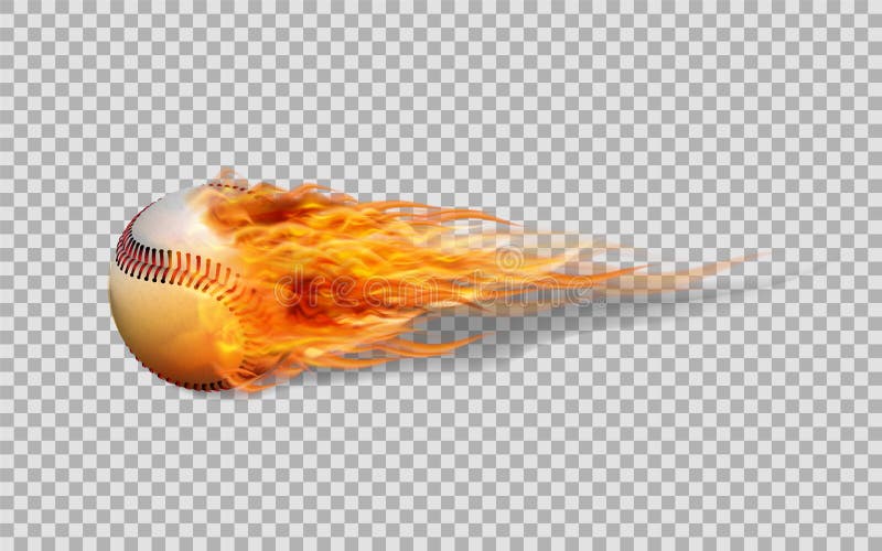 Realistisk vektorbaseball i brand royaltyfri illustrationer Realistisk vektorbaseball i brand royaltyfri illustrationer