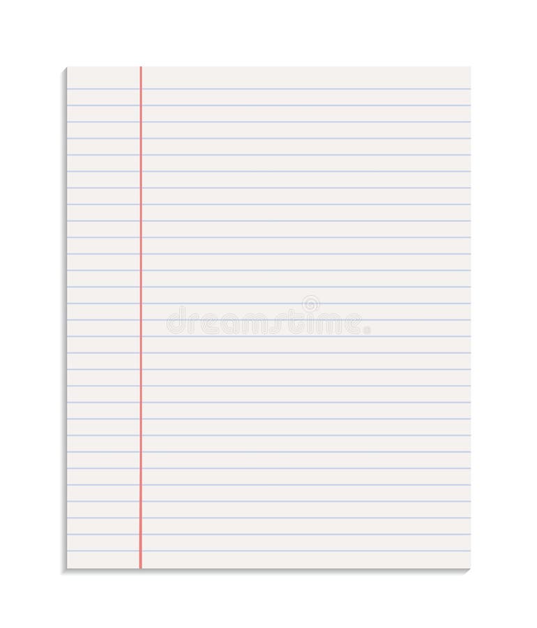 Realistiskt fodrapapper från ett blankt papper för bärbara datorer som rivs från en platta utan hål stock illustrationer
