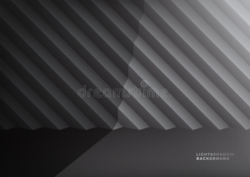 Realistyczna czarna ściana studio pusta, lekka sala cienia wnętrza w minimalnej rozdzielczości 3d. royalty ilustracja