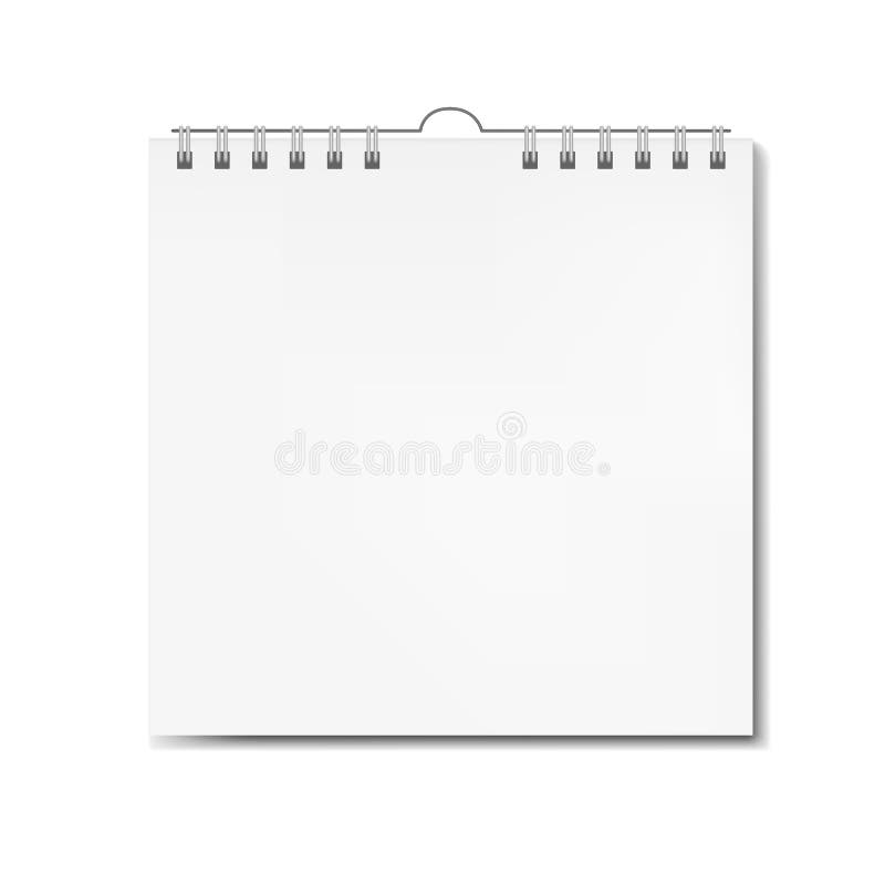 Realistyczny kwadrata kalendarz na ślimakowatym mockup zdjęcie stock Realistyczny kwadrata kalendarz na ślimakowatym mockup zdjęcie stock