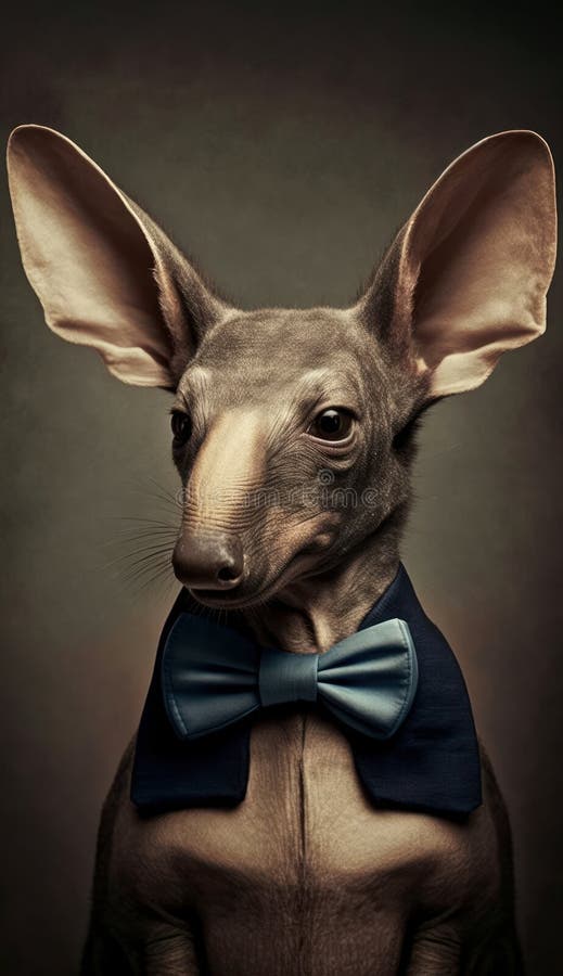 Realistyczny portret ilustracja sztuka przedstawiająca uroczy fartuch w ubraniu muszki ilustracji