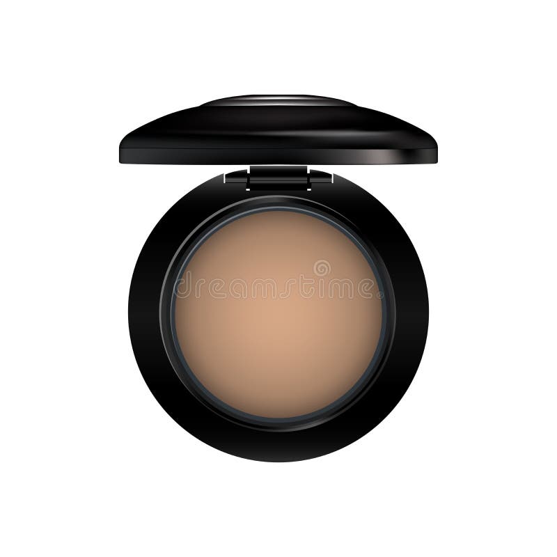 Realistyczny twarzy Makeup kosmetyka proszek w Plastikowej Round skrzynce z ilustracja wektor Realistyczny twarzy Makeup kosmetyka proszek w Plastikowej Round skrzynce z ilustracja wektor