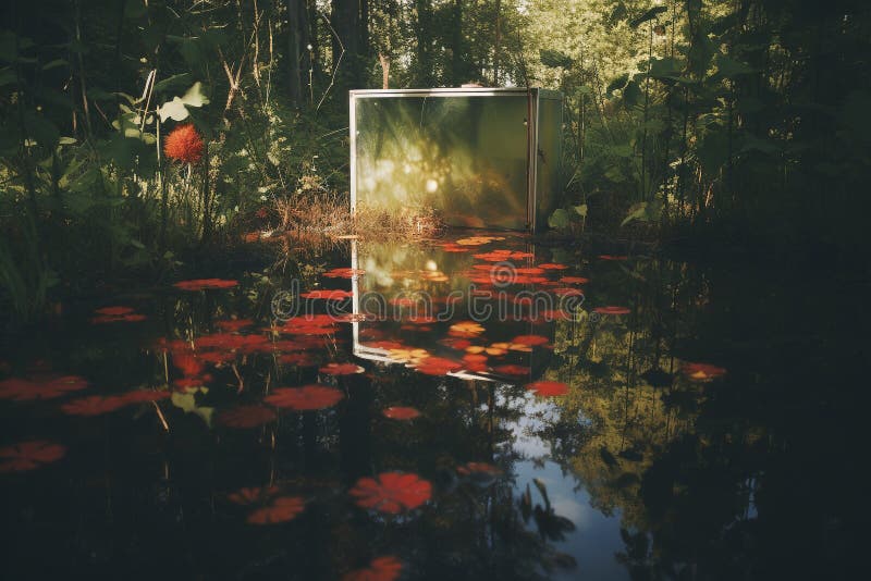 Distorsionat de realitate : o călătorie surreală prin oglinzi și reflecții vector illustration