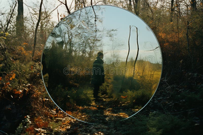 Distorsionat de realitate : o călătorie surreală prin oglinzi și reflecții stock illustration