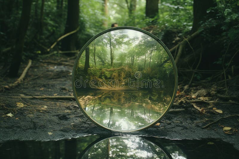 Distorsionat de realitate : o călătorie surreală prin oglinzi și reflecții royalty free illustration