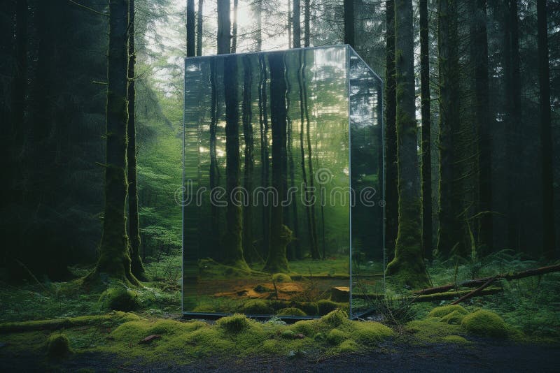 Distorsionat de realitate : o călătorie surreală prin oglinzi și reflecții royalty free illustration