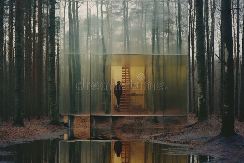 Distorsionat de realitate : o călătorie surreală prin oglinzi și reflecții royalty free illustration
