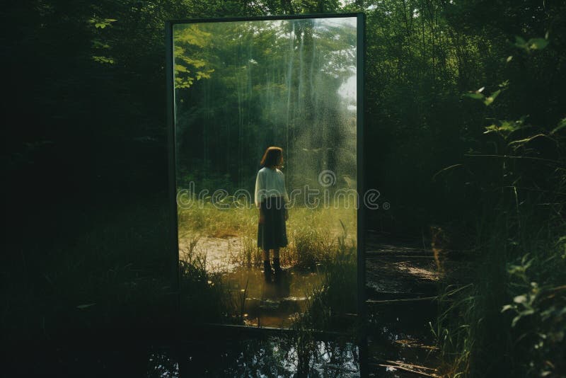 Distorsionat de realitate : o călătorie surreală prin oglinzi și reflecții royalty free illustration