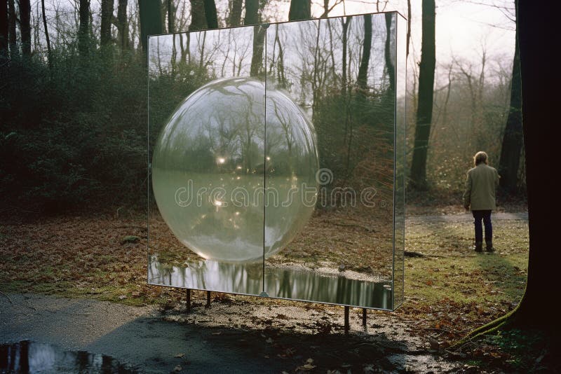 Distorsionat de realitate : o călătorie surreală prin oglinzi și reflecții stock illustration