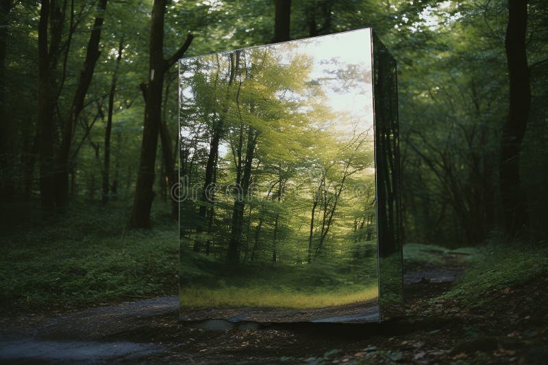 Distorsionat de realitate : o călătorie surreală prin oglinzi și reflecții stock illustration