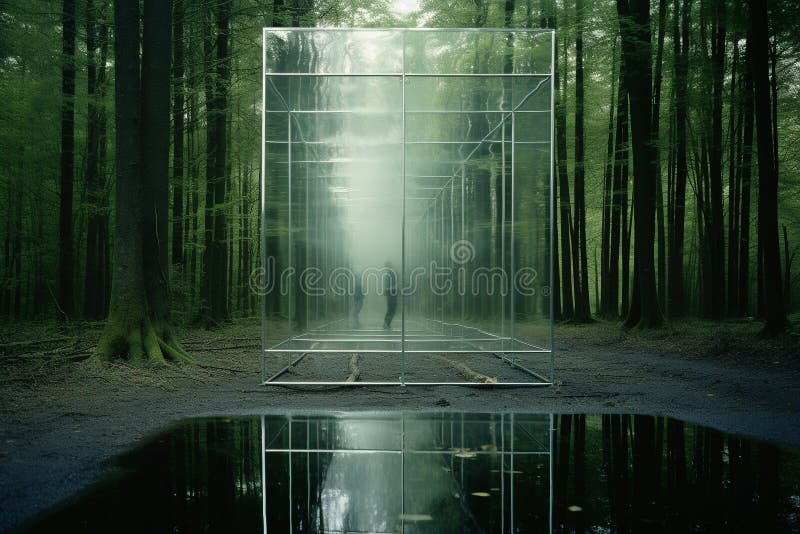 Distorsionat de realitate : o călătorie surreală prin oglinzi și reflecții stock illustration