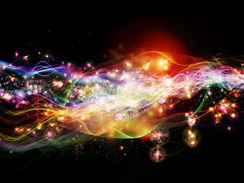 Realms of Dynamic Waves. Backdrop of lights, fractal and custom design elements to complement your design on the subject of signals, networking, communication technologies and motion