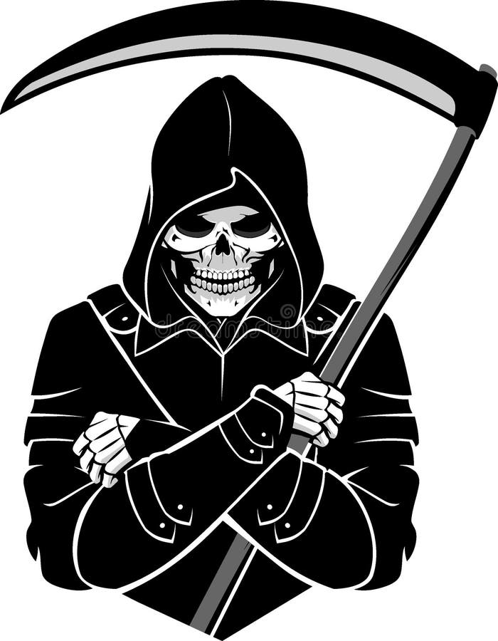 Reaper Front with Scythe stock vector. Illustration of scary - 154613138