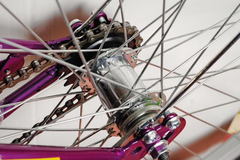 Rear bike hub stock photo. Image of wheel, cycle, bicycle 246673938