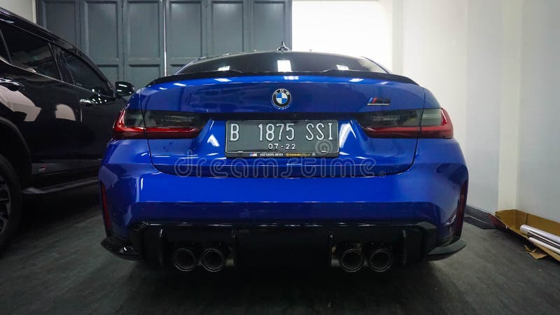 Surakarta Indonesia June 29 2022 G80 BMW M3 is the sixth generation of BMW M3. It available in four doors sedan and station wagon bodystyle. The engine is S58 six cylinders twin turbo that able to produced 510 horsepower. Surakarta Indonesia June 29 2022 G80 BMW M3 is the sixth generation of BMW M3. It available in four doors sedan and station wagon bodystyle. The engine is S58 six cylinders twin turbo that able to produced 510 horsepower