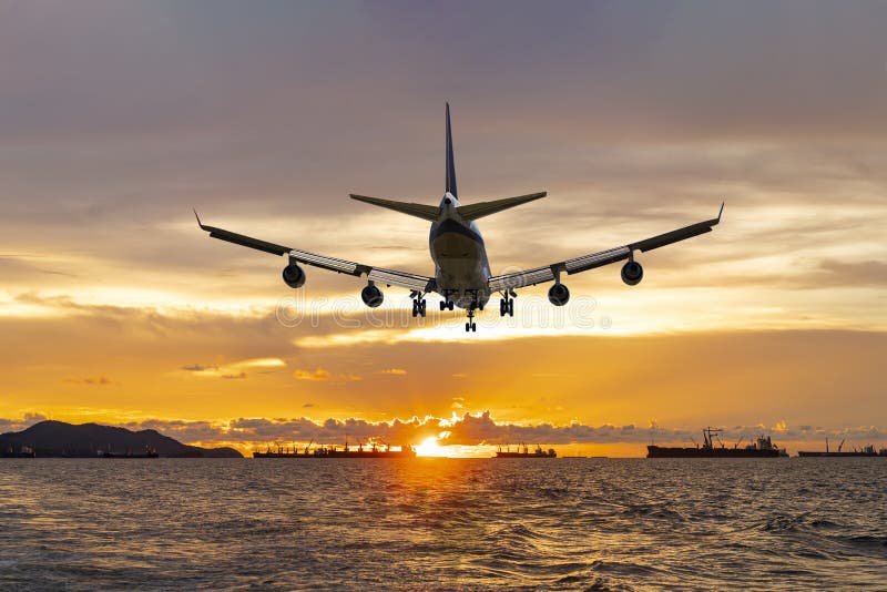 Rear View of Two Airplanes for Commercial Passenger or Cargo ...