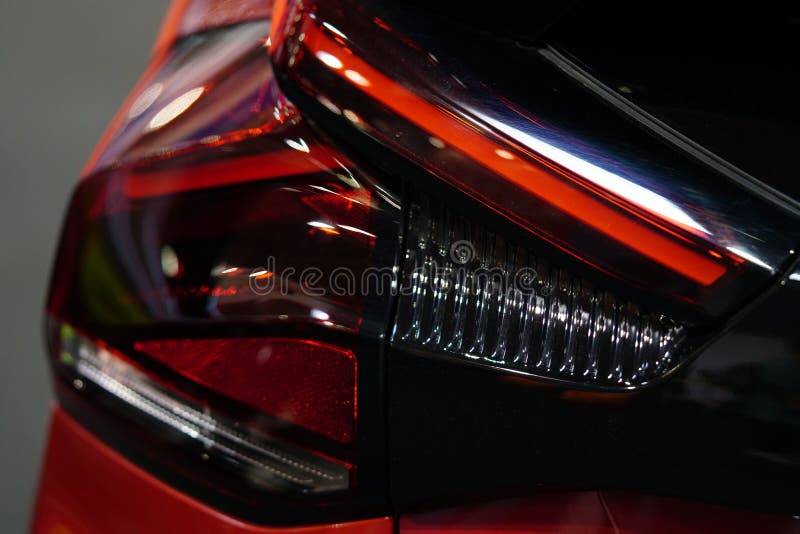 Rear lights of a sport car stock photo. Image of light 268477582