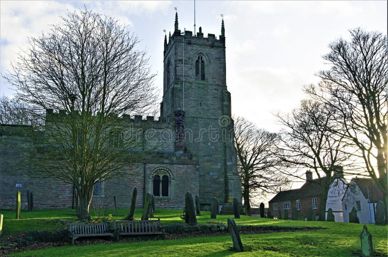 Rear POV 2 of All Hallows`Church, at Advent, in Harthill, Rotherham.