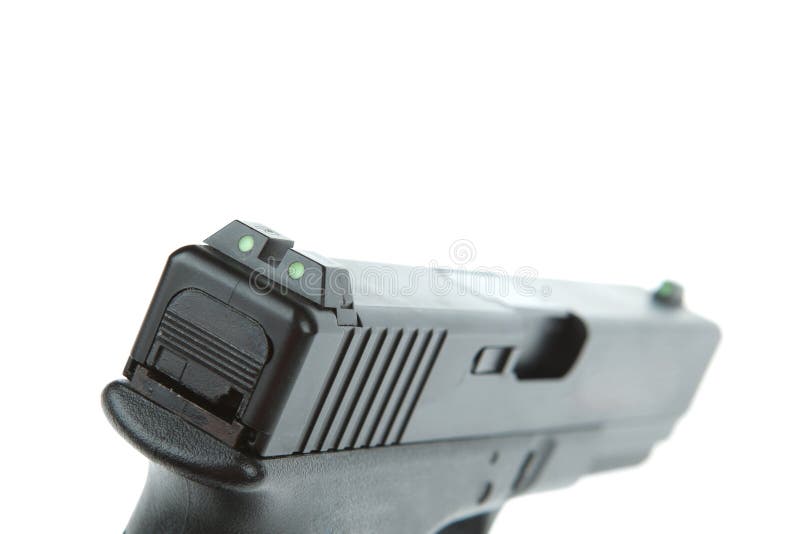 Rear Sight of Airsoft Hand Gun, Glock Model Stock Photo Image of