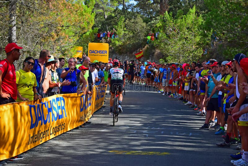 Rear View Of Bike Racer La Vuelta España Cycle Race royalty free stock images Rear View Of Bike Racer La Vuelta España Cycle Race royalty free stock images