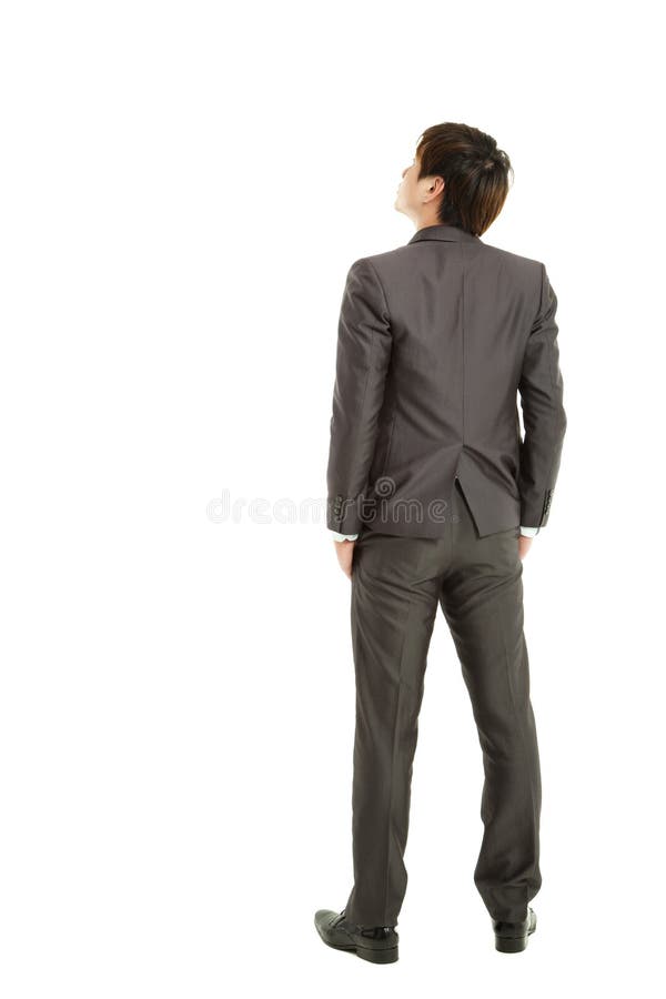 Rear view businessman stock photo