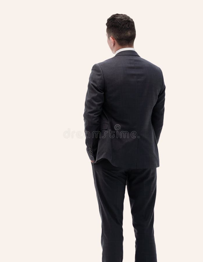 Rear View.businessman Looking at Copy Space Stock Photo - Image of ...
