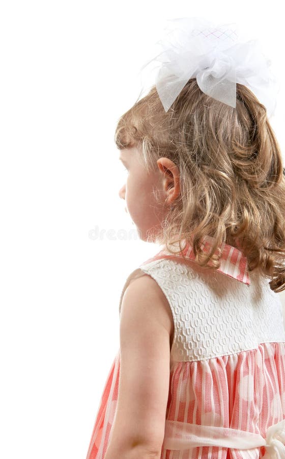 Rear View a Little Girl stock image. Image of caucasian 30613837
