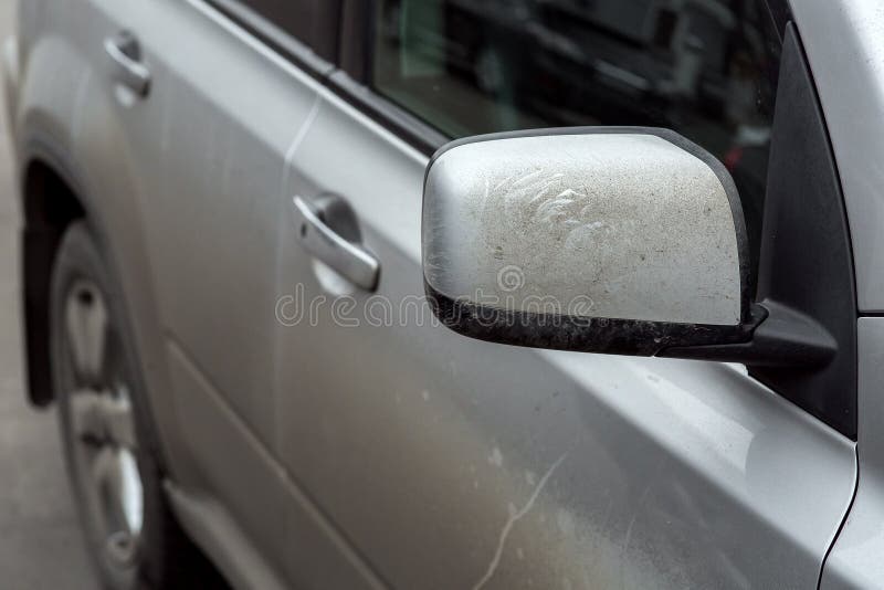 A Dirty Car Mirror an Automotive Part Soiled. Stock Photo Image of insects, outdoor 133894428