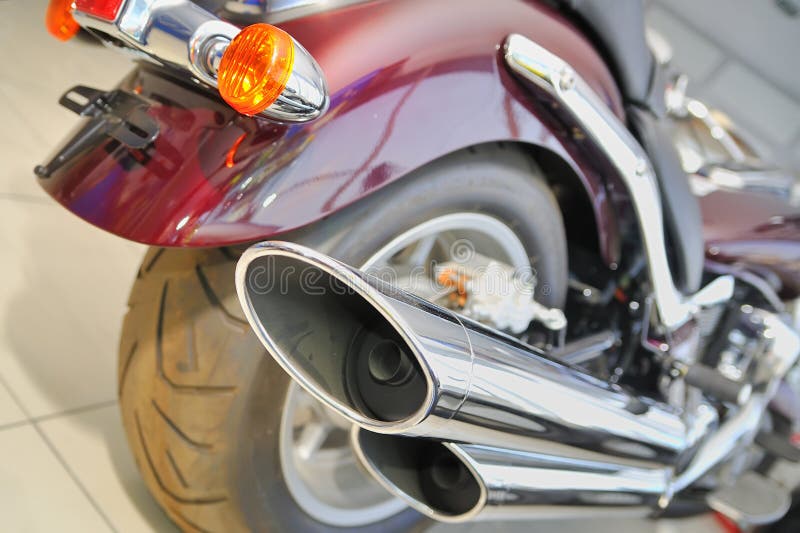 A rear view of a motorcycle