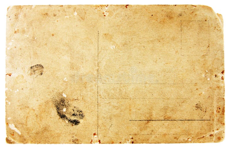 Rear view of an old post card