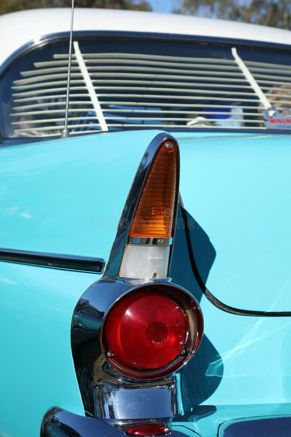 Red Pointed Tail Lights of Classic Vintage Car Stock Photo Image of