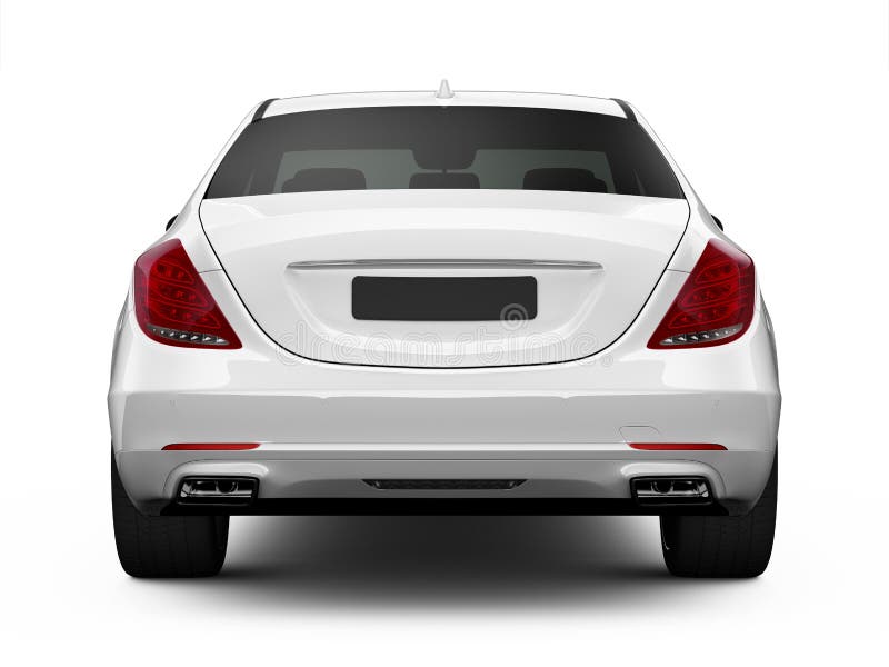 Rear view of white luxury car royalty free illustration Rear view of white luxury car royalty free illustration