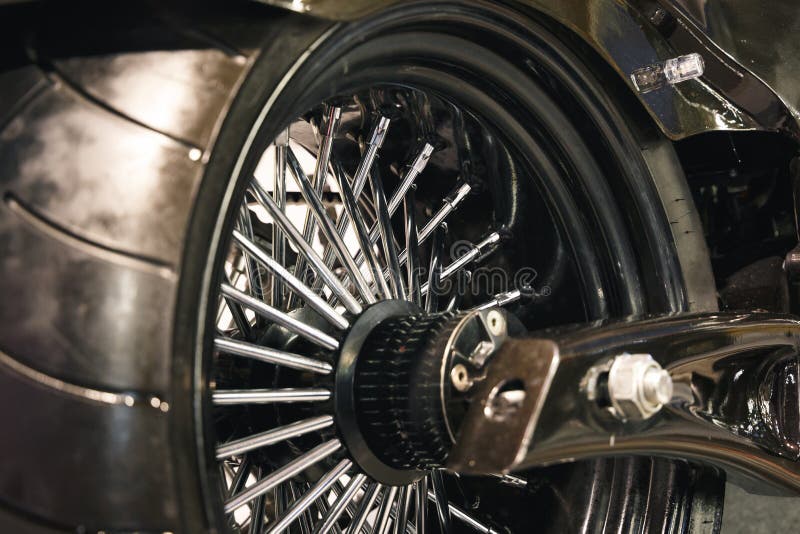 The Rear Wheel of a Motorcycle Stock Image Image of motorcycling