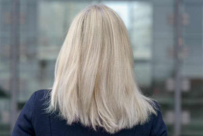 Rear view of blonde woman with short hair - wide 6