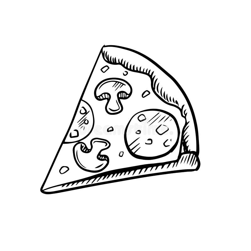 Rebanada Blanco Y Negro De Pizza De Salchichones Ilustración del Vector - Ilustración de rebanada, ingrediente: 60779914 Rebanada Blanco Y Negro De Pizza De Salchichones Ilustración del Vector - Ilustración de rebanada, ingrediente: 60779914