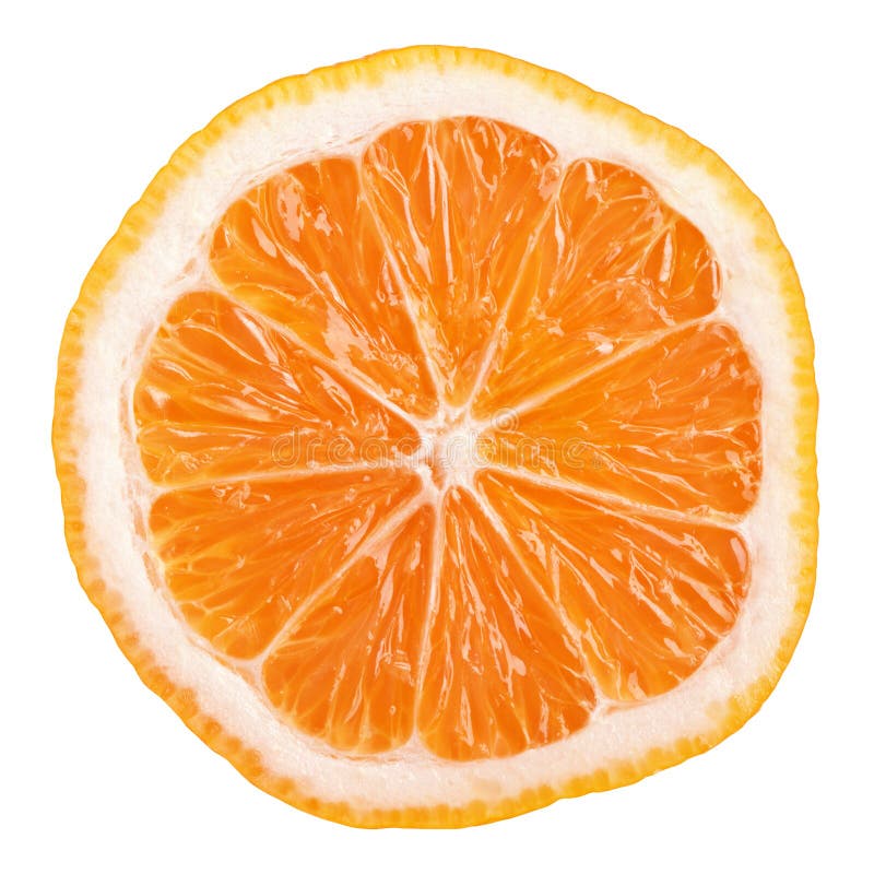 Slice of Rangpur (lemandarin) - citrus fruit, hybrid between mandarin orange and lemon isolated on white. Slice of Rangpur (lemandarin) - citrus fruit, hybrid between mandarin orange and lemon isolated on white