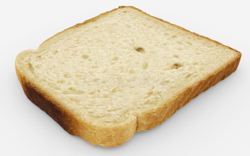 Rebanada del pan - solo primer de la tostada - aislada en blanco imágenes de archivo libres de regalías Rebanada del pan - solo primer de la tostada - aislada en blanco imágenes de archivo libres de regalías