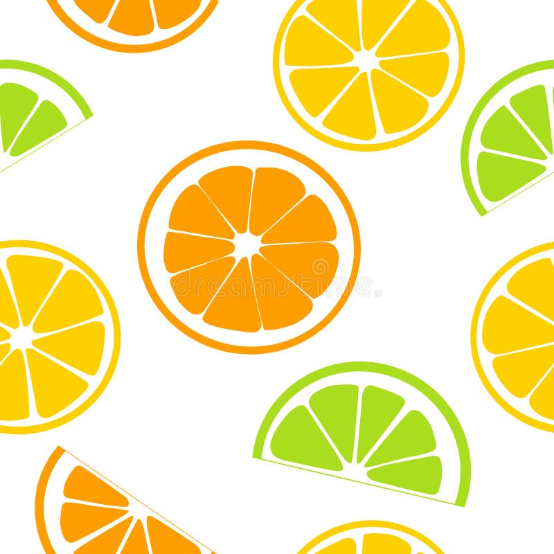 Rebanadas jugosas de los agrios Limón, pomelo, cal, anaranjada Modelo inconsútil stock de ilustración Rebanadas jugosas de los agrios Limón, pomelo, cal, anaranjada Modelo inconsútil stock de ilustración